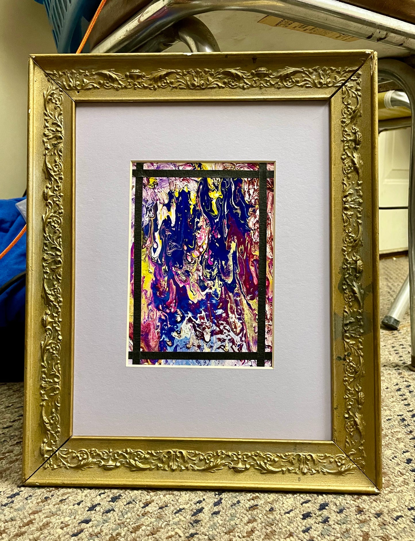 Pour Paint in Purple Framed