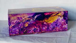 Acrylic Purple Pour Paint Gift Box