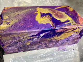 Acrylic Purple Pour Paint Gift Box