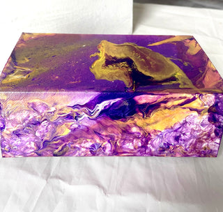 Acrylic Purple Pour Paint Gift Box