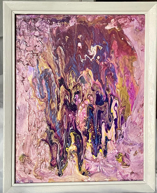 Pour Paint in Purple Framed