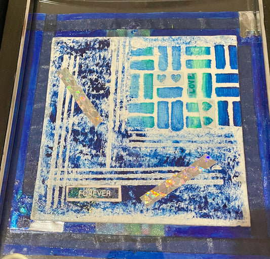 Collage - “Blue Neon Maze”