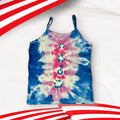 Red/White/Blue Tie-Dyed Girls Tank Sm