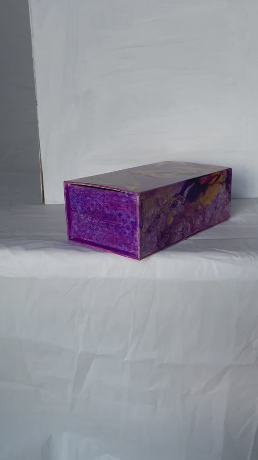 Acrylic Purple Pour Paint Gift Box